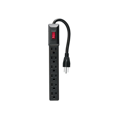Multicontacto 16 AWG doméstico económico 6 entradas, negro | MUL-6EN | 49860