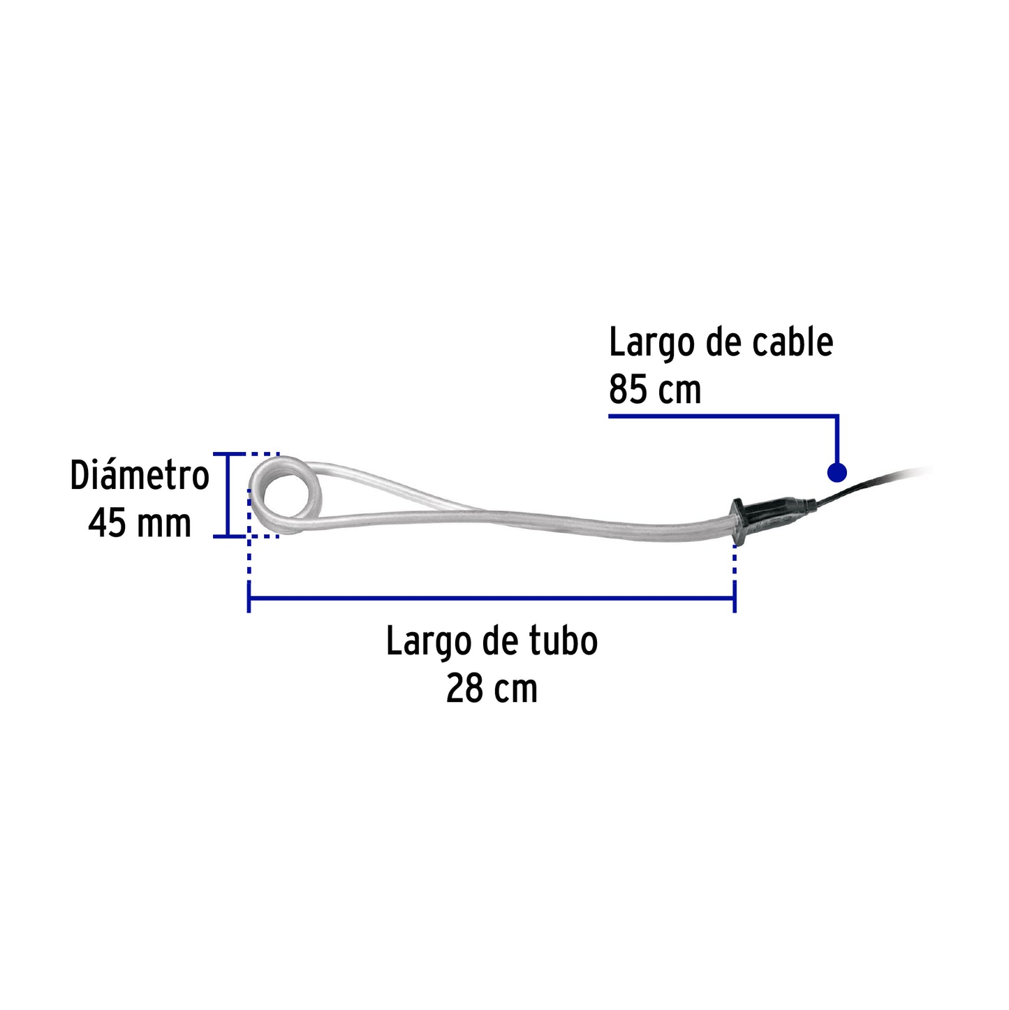 Calentador de inmersión p/agua #8 de 30 L, 1500 W, Volteck | CAGU-8 | 49980