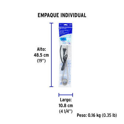 Calentador de inmersión p/agua #10 de 38 L, 1900 W, Volteck | CAGU-10 | 49981