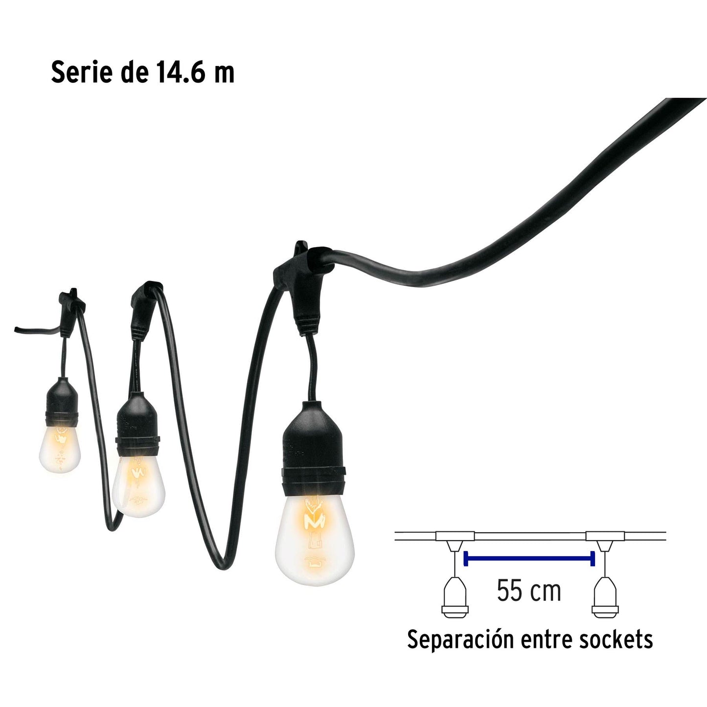 Serie de 14.6 m con 24 luces incandescentes para exterior | SL-14I | 49993