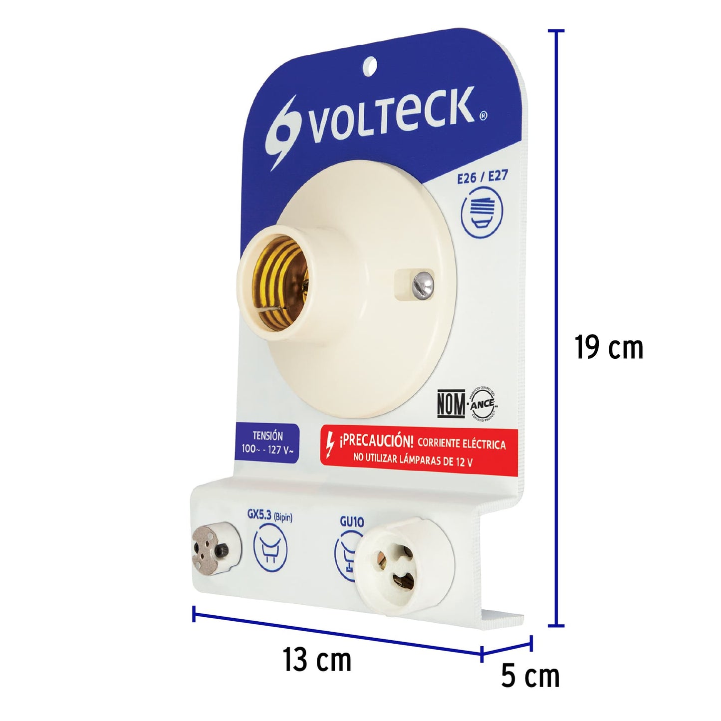 Probador de lámparas, bases E26, E27, GX5.3 y GU10, Volteck | PRO-LAMP | 56005