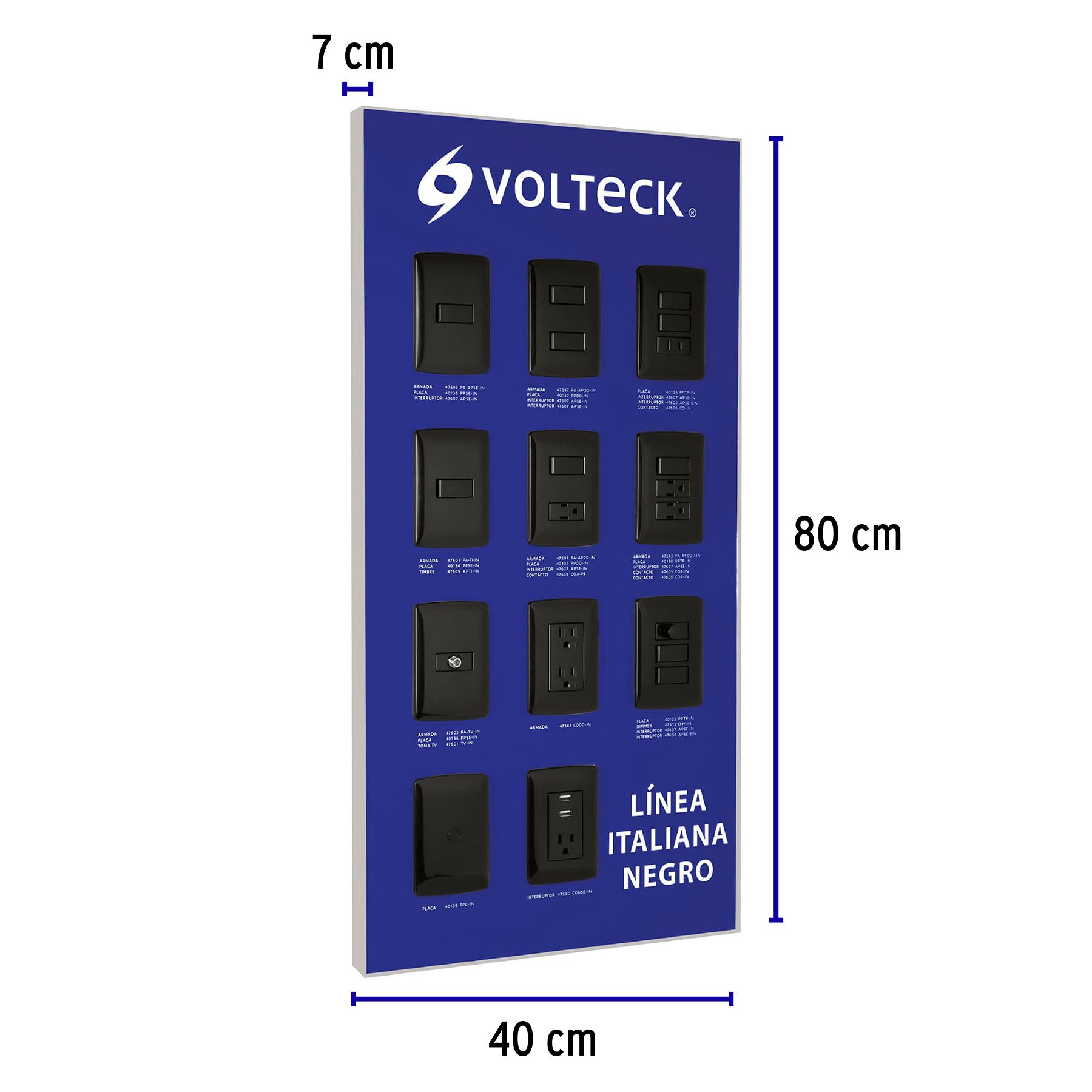 Exhibidor línea italiana negro Volteck | EX-LIN-VK | 57062