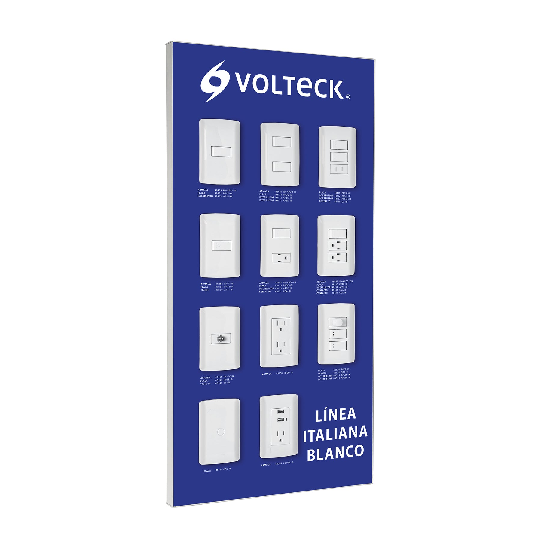 Exhibidor línea italiana blanco Volteck | EX-LIB-VK | 57063
